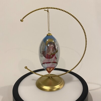 Pier 1 Imports 2007 Angel with Harp Li Bien Christmas Glass Teardrop Ornament-image