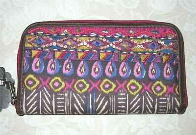 Pier 1 Imports Zip Around Wallet Embellished Geometric Design Brand New With Tag-image