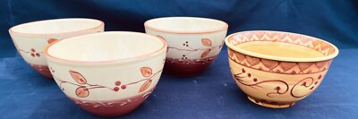 Pier 1 Genoa  4, 6” Soup/Salad Bowls ~ Hand Painted Italy EUC-image
