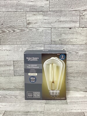 Better Homes & Gardens Thin Filament LED Dimmable Light Bulbs, Lot of 3-image