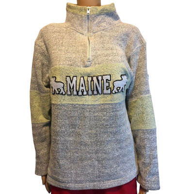 Vintage Maine State Comfort  Cozy Fleece Women Pullover sweater size S 1/4 Zip -image
