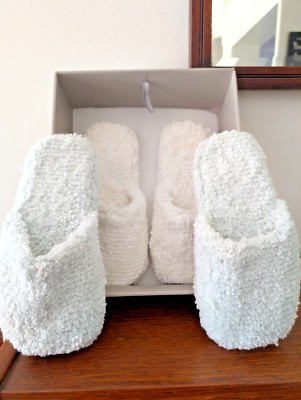 2 Pair of Gapbody Cozy Women's Slippers - Size 5 - Beige and Soft Blue-image