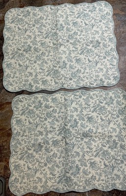 (2) Std/Queen Quilted Pillow Shams-Lt Blue/Grey Florals-Better Homes & Gardens--image