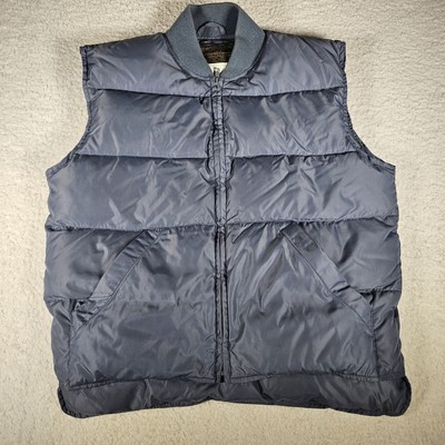 Vintage 90's Eddie Bauer Vest Mens Small Goose Down Grey Nylon Puffer Zip 80s-image