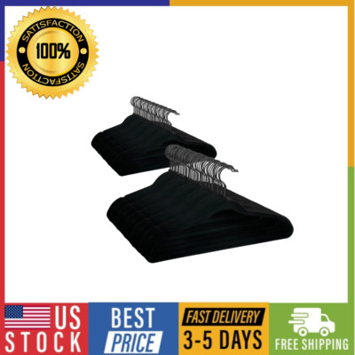 Better Homes & Gardens Velvet Adult Clothing Hangers, 100 Pack, Black, Non-Slip-image