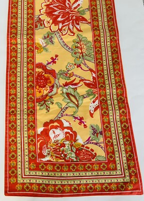 Pier 1 Imports Table Runner, colorful floral cotton 72'' long-image