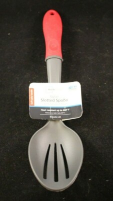 Mainstays - Slotted Spoon - Nylon - Red - Heat Resistant Up To 400F-image