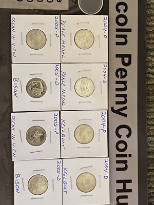 2004-2005 westward journey nickel series P And D complete 8 Coin Set, From Rolls-image