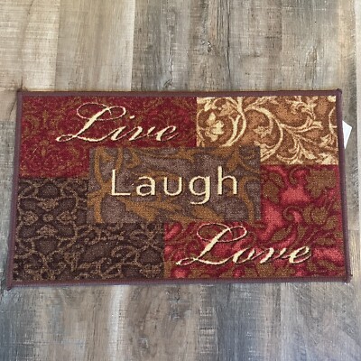 Mainstays Live, Laugh, Love Color Block Nylon Indoor Accent Rug,  17