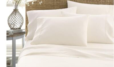 Premium 6 Piece Ivory Colored Microfiber King Sheet & Pillow Case Set NEW-image
