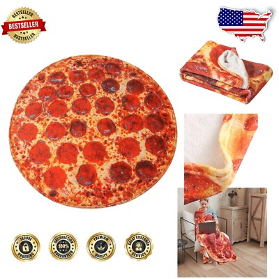 Whimsical 80-Inch Pizza Blanket in Flannel - Perfect for All Seasons-image