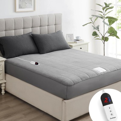 Guohaoi Heated Mattress Pad Full Warm Electric with Full, Grey -image