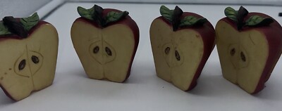 Design Imports Hand Painted Set Of 4 Apple Napkin Rings 3 Inch Vintage-image
