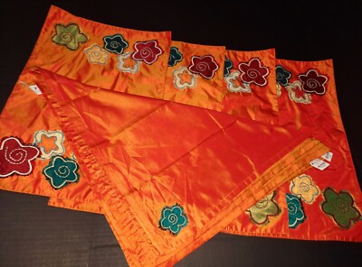 Pier One Imports orange/floral Placemats/napkins-image