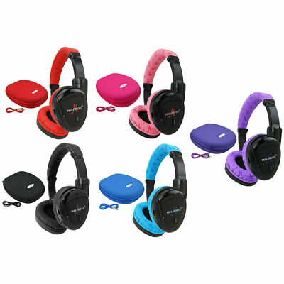 Color Wireless Headphones Fold Flat Infrared IR Rear Entertainment System W Case-image