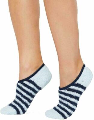 Charter Club Womens Colorblocked Light Blue Navy Striped Fuzzy Cozy Socks NEW-image