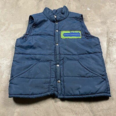 Vintage Tucker Vest Jacket M Patch Men’s Puffer 80s Blue Arrow Telematics-image