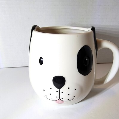 Design Imports II Mug Cup Anamorphic Puppy Playtime Ceramic Dog Face Handpainted-image