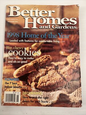 1998 NOVEMBER BETTER HOMES & GARDENS MAGAZINE - BIG CHEWY COOKIES COVER - E 2669-image