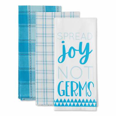 Design Imports CAMZ12668 Assorted Spread Joy Not Germs Dishtowel Set of 3-image