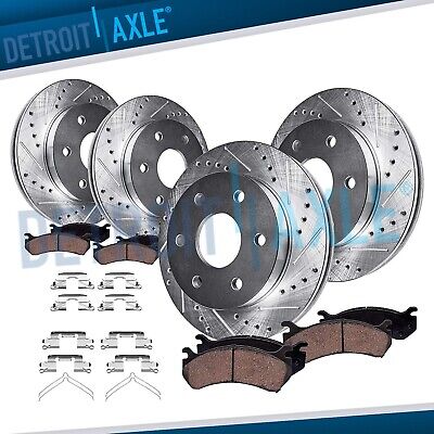 Front Rear DRILLED Rotors Ceramic Brake Pads for V6 2005-2012 Nissan Pathfinder-image