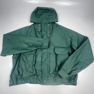 Vintage 90s Columbia Green PVC Radial Sleeve Jacket Men's Large 1990s - READ-image