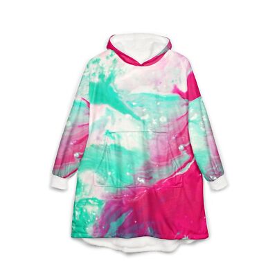 Colorful Abstract Hooded Blanket for Cozy Comfort, Tie-Dye Blanket, Warm-image