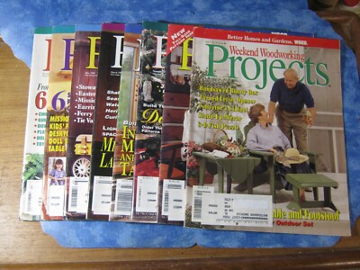 LOT OF 8 BETTER HOMES AND GARDENS WOOD WEEKEND WOODWORKING PROJECTS 1994-1995 VG-image