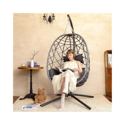 Cozy Outdoor Swing Chair, Egg Design, Relax and Play, Comfortable Seating-image