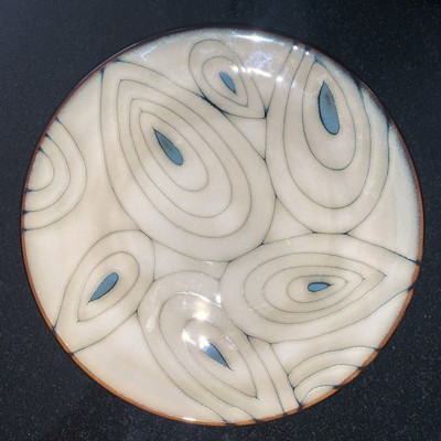 Pier 1 Imports Teal Reactive Stoneware Salad Plate Replacement.  Discontinued-image