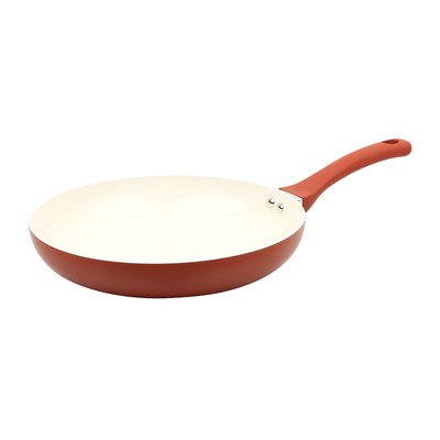 Mainstays Ceramic Aluminum Nonstick 12in Frypan Red Canyon Easy To Cook & Clean-image