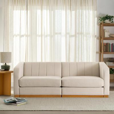 Better Homes & Gardens BH4531078397B01 Lillian Channel Tufted Sofa Adult Cream-image