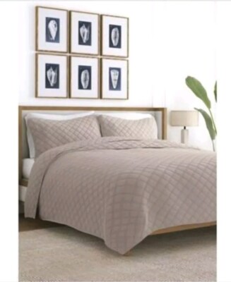 Becky Cameron Super Soft Quilt Set Full/ Queen 3 Pcs Brown -image