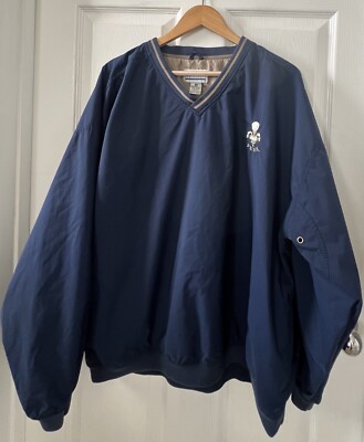 VTG Gear For Sports PENN Logo Navy Blue Windbreaker Nylon PULLOVER JACKET Men XL-image