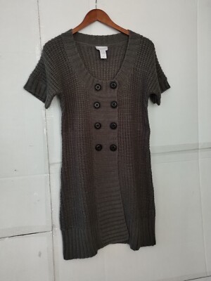 Soft Surroundings Medium Gray Tunic/Dress Knit Comfy Cozy Chic Casual Academia -image