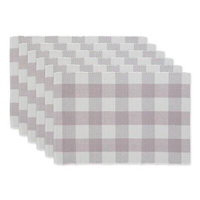Design Imports Dusty Lilac Buffalo Check Placemats 6-pack new HSN-image