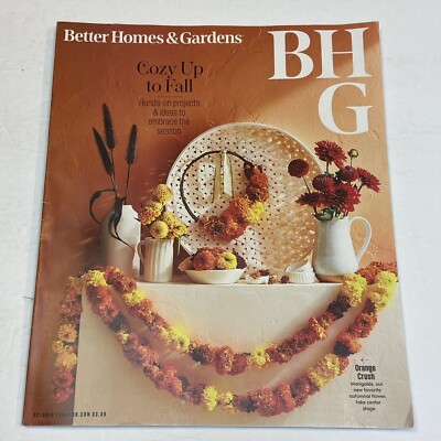 Better Homes Gardens Magazine Oct 2023 Cozy Up Fall Orange Marigolds Halloween-image