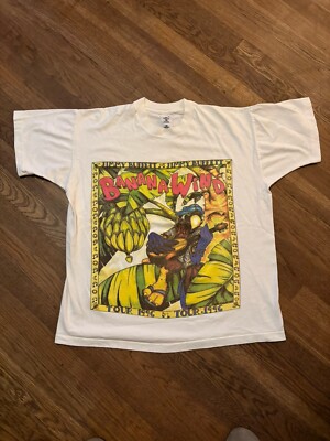 Vintage Jimmy Buffett Banana Wind Tour 1996 T Shirt Music Single Stitch White XL-image