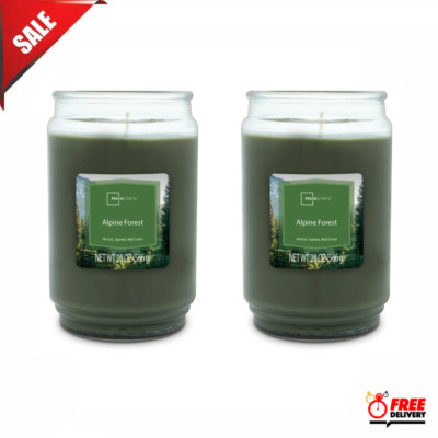 Mainstays Alpine Forest Scented Single-Wick Glass Jar Candle, 20 oz ( 2 Pack )-image