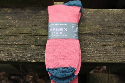 Arbon Unisex Salmon /Indigo Socks Multicolor Everyday Cosy Comfort Size M 8-10-image