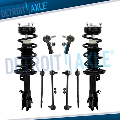 Front Struts w/ Coil Spring Sway Bars Tie Rods for 2011 2012 2013 Ford Fiesta-image
