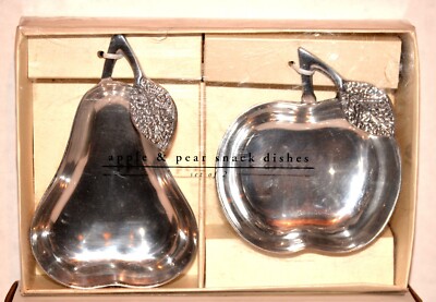Pier 1 Imports - Apple & Pear Snack Dishes – Aluminum/Silver Finish - New-image