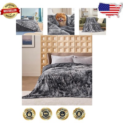 Luxurious Tie Dye King Blanket - Reversible Faux Fur Sherpa for Ultimate Comfort-image