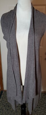 Barefoot Dreams Bamboo Chic Elite Brown Cascade Front Cardigan Soft Cozy Sz Sm-image