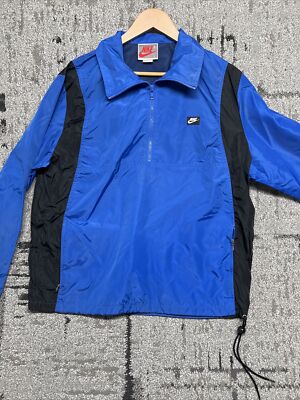 Vintage NIKE Windbreaker 1/4 Zip Pullover Large Oversized Blue Black 90s-image