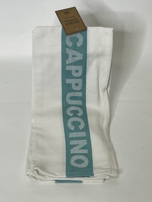 Cappuccino Kitchen Towel, Design, Imports NWT 18”x28” Coffee India￼-image