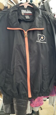 1980s RARE PHILADELPHIA FLYERS FIRST DOWN WIND BREAKER JACKET SZ LG EXCELLENT-image