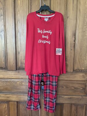 NWT Men Let’s Get Cozy Pajamas *READ* XL~Christmas~This Family Loves Christmas!-image