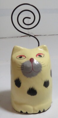 Pier 1 One Imports Cat Tail Folk Art Photo Picture Recipe Card Note Holder Used-image