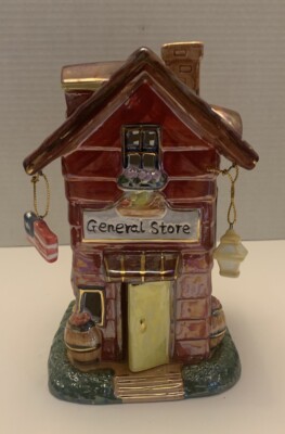 Vintage general store Tea Light House With Wind Chimes by Spooliques.-image